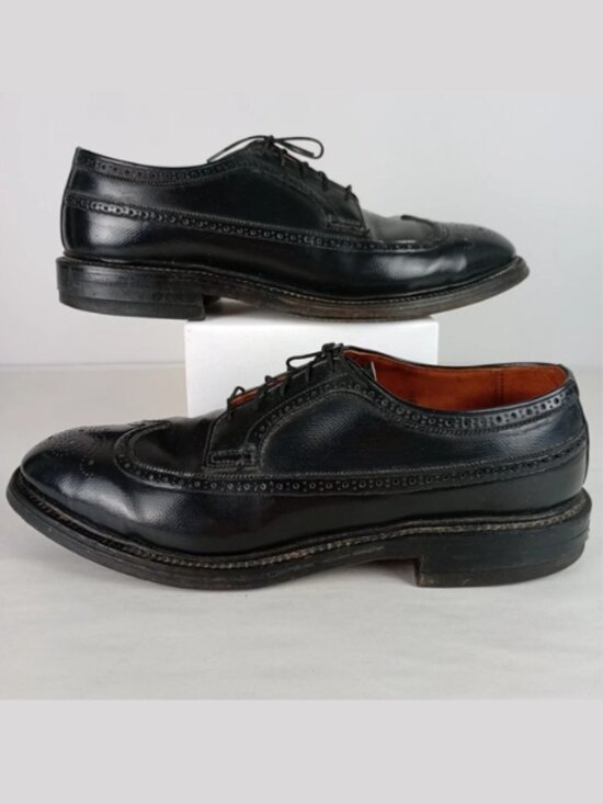 Thom Mcan Du Pont Corfam Men\'s Size 9 D Black Oxford Dress Lace Up Shoes main image 5